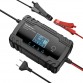 Intelligent φορτιστής με μικροεπεξεργαστή 12V 8A | 24V 4A | Λειτουργία επισκευής για μπαταρίες AGM GEL | οθόνη υγρού κρυστάλλου| Qoltec 